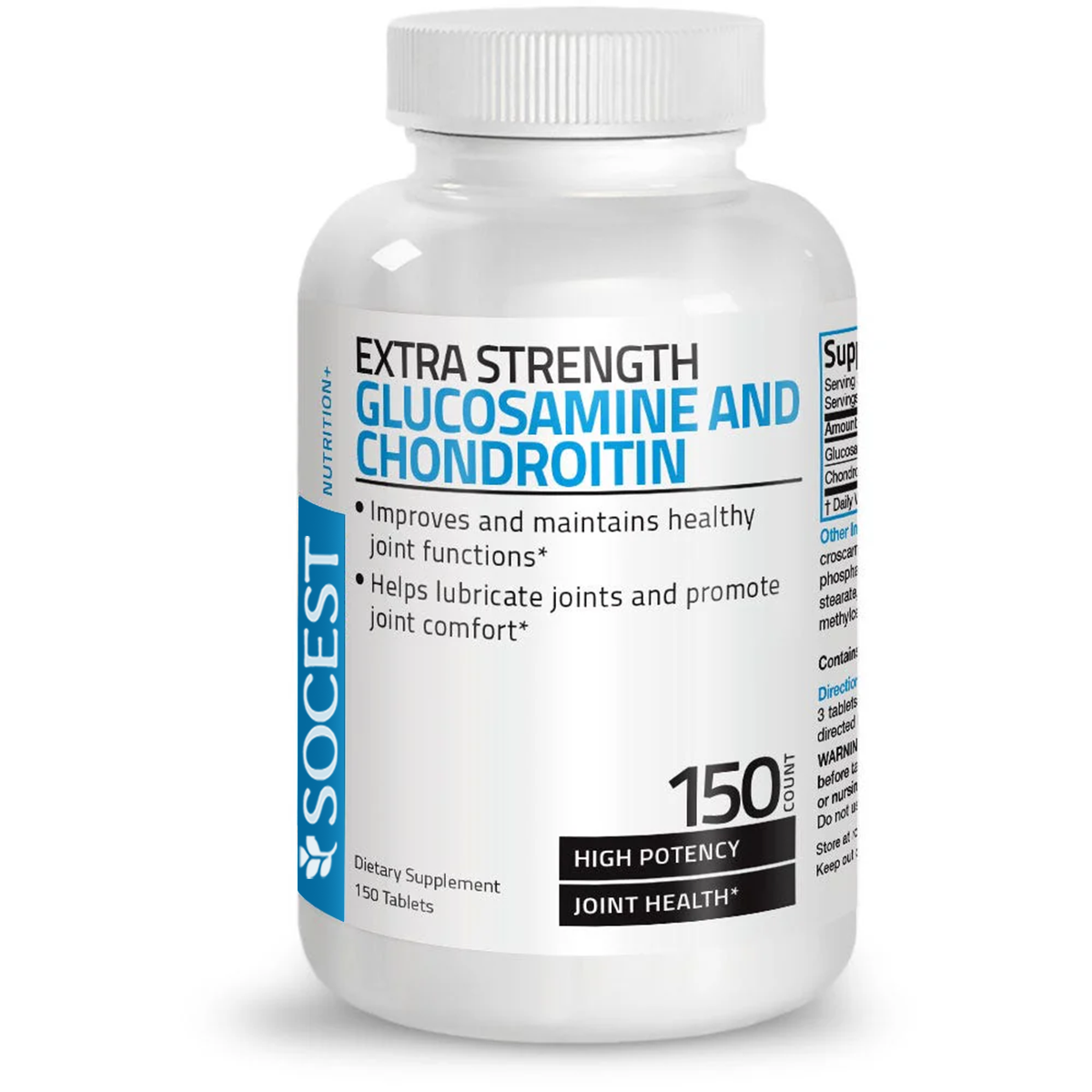 SOCEST® Glucosamine and Chondroitin Extra Strength and High Potency