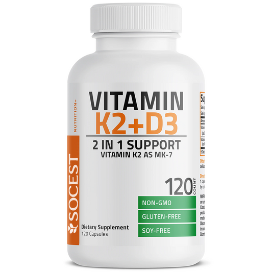 SOCEST® Vitamin K2 MK-7 Plus Vitamin D3