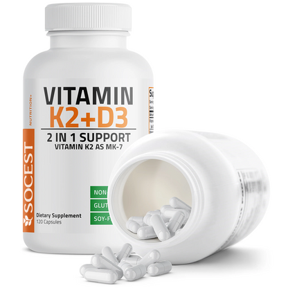 SOCEST® Vitamin K2 MK-7 Plus Vitamin D3